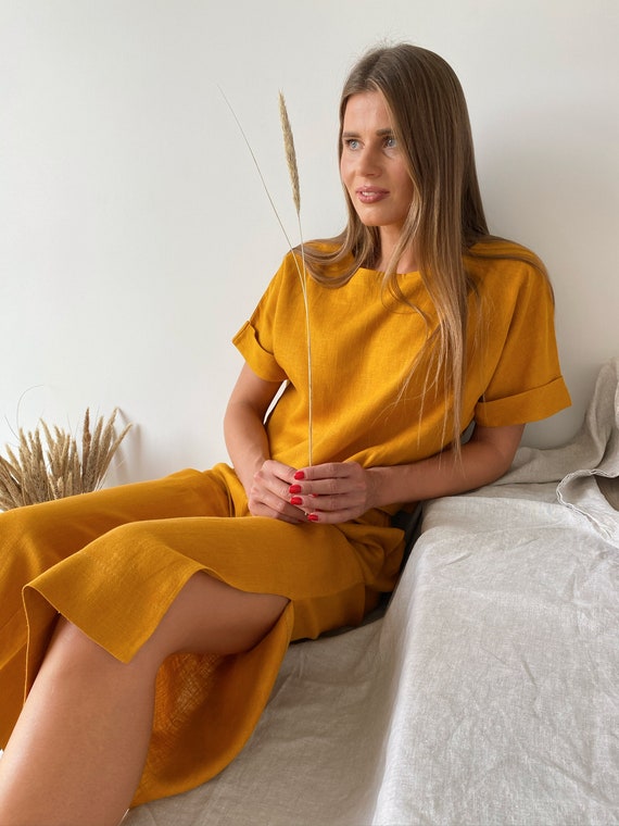 Linen Two-piece Clothing Included Pants 