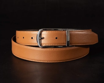 Men's Leather Dress Belt, Formal Leather Bel for Men, Black/Brown Reversible Full Grain Leather Belt, Gift for him, Gift for Dad