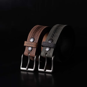 Gift for Men , Men&#39;s Leather Belts, Full Grain Leather Belts Giftset, Patterned Belt Made in Canada Leather Belt, Gift for Him, Gift for Dad