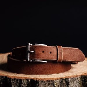 Tan Premium Leather Belt, Full Grain Italian Leather Belt, Made in Canada, Handmade Belt, Gift for Him, Gift for Dad, Gift for Boyfriend