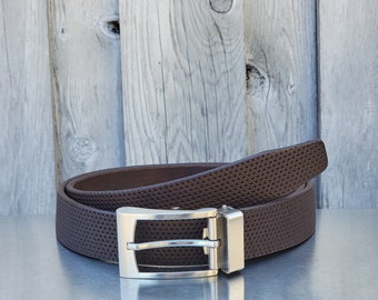 Mens Full Grain Leather Dress Belt, Handmade in Canada