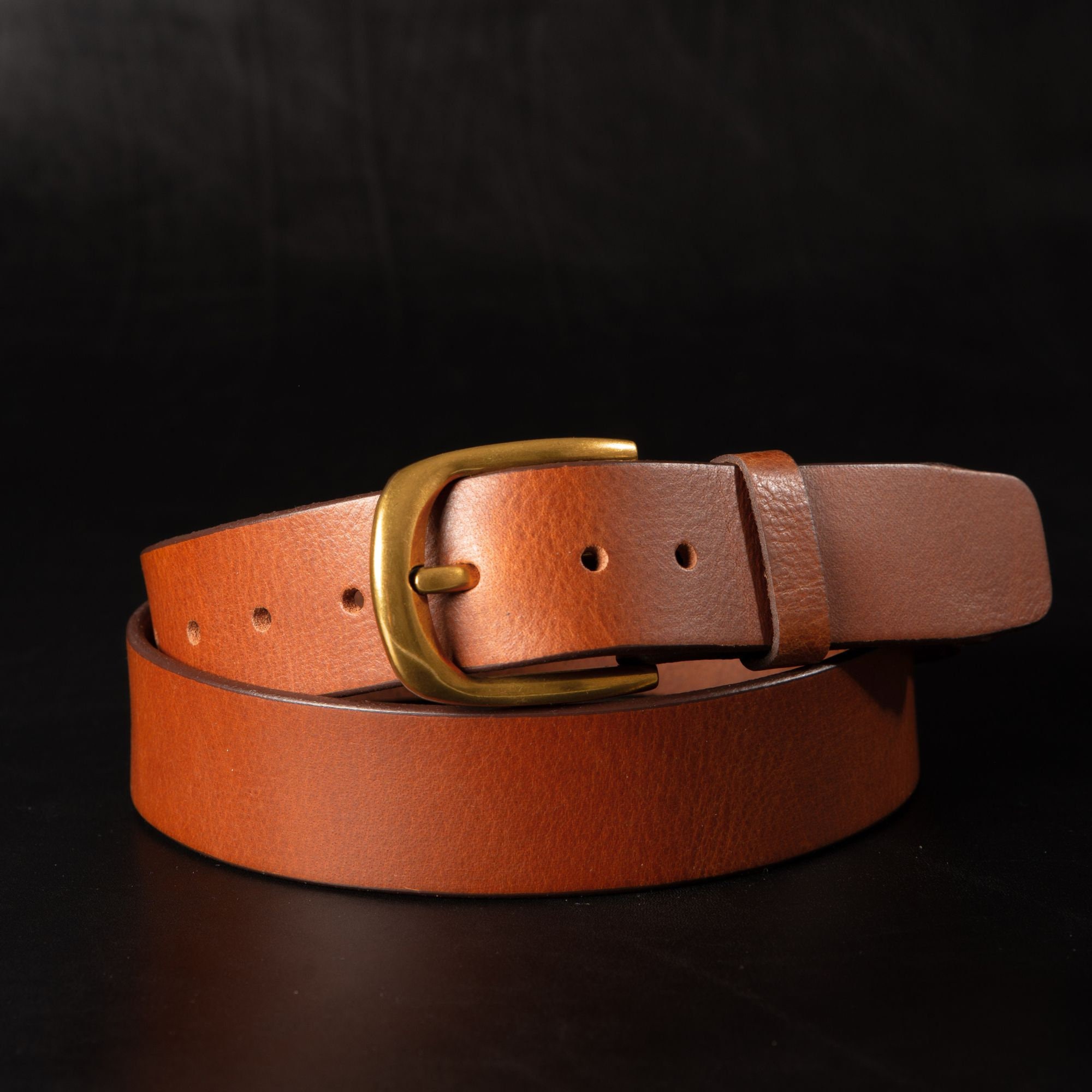 TYWestyles Womens Genuine Leather Belt Vintage Solid Brass‎ Circle Buckle New Vintage NEWHOUSE Wide Leather Belt Solid Brass Buckle  main image 2