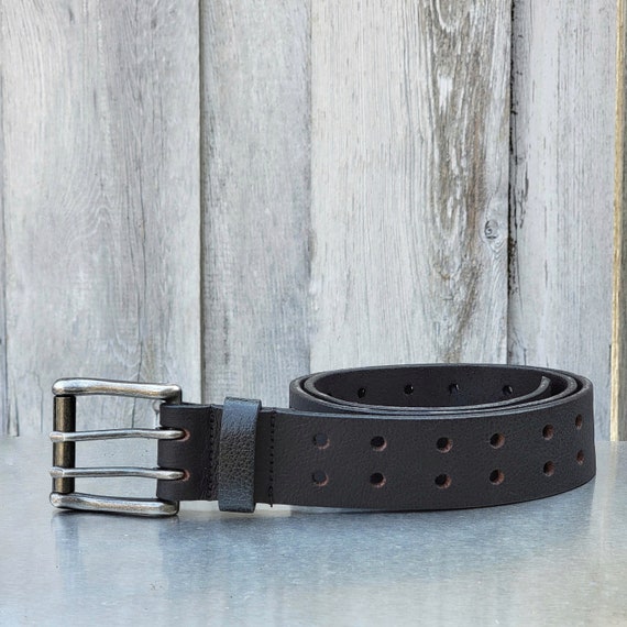 Ceinture double trou, ceinture en cuir homme, ceinture en cuir