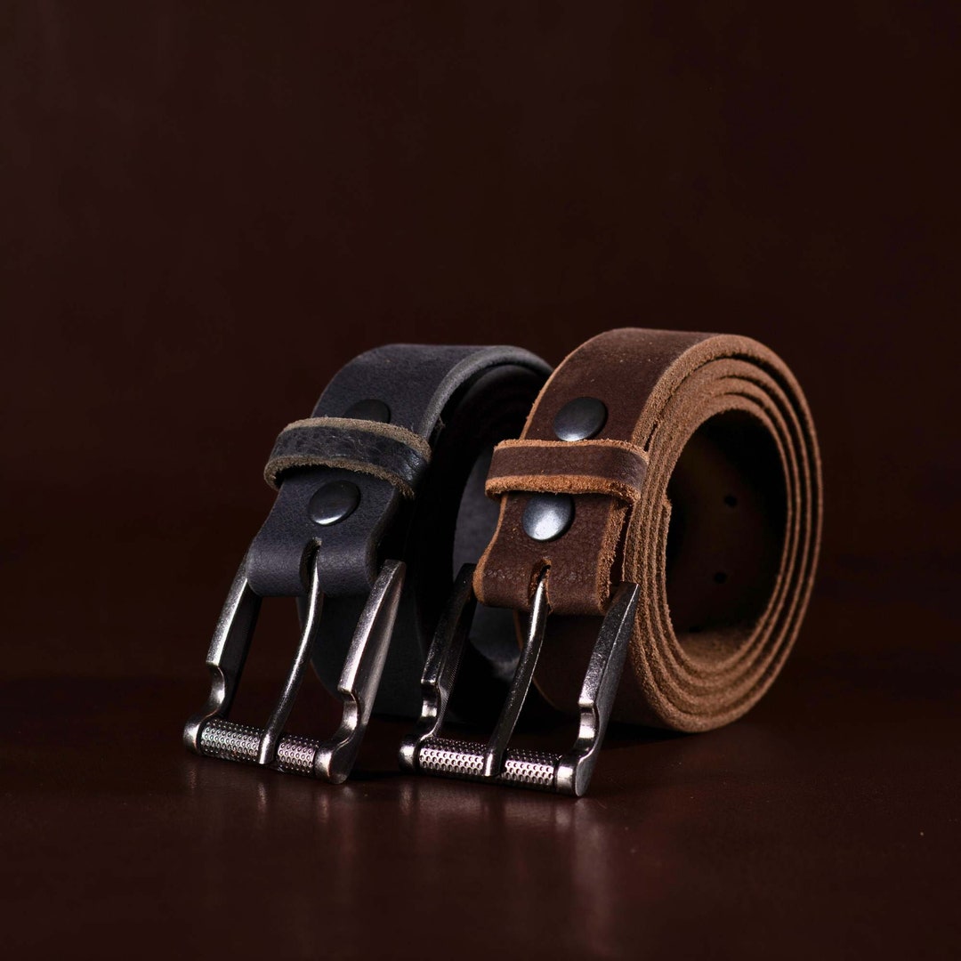 2 Pc Leather Belt Bundle, Gift Set, Men's Premium Leather Belts Full ...