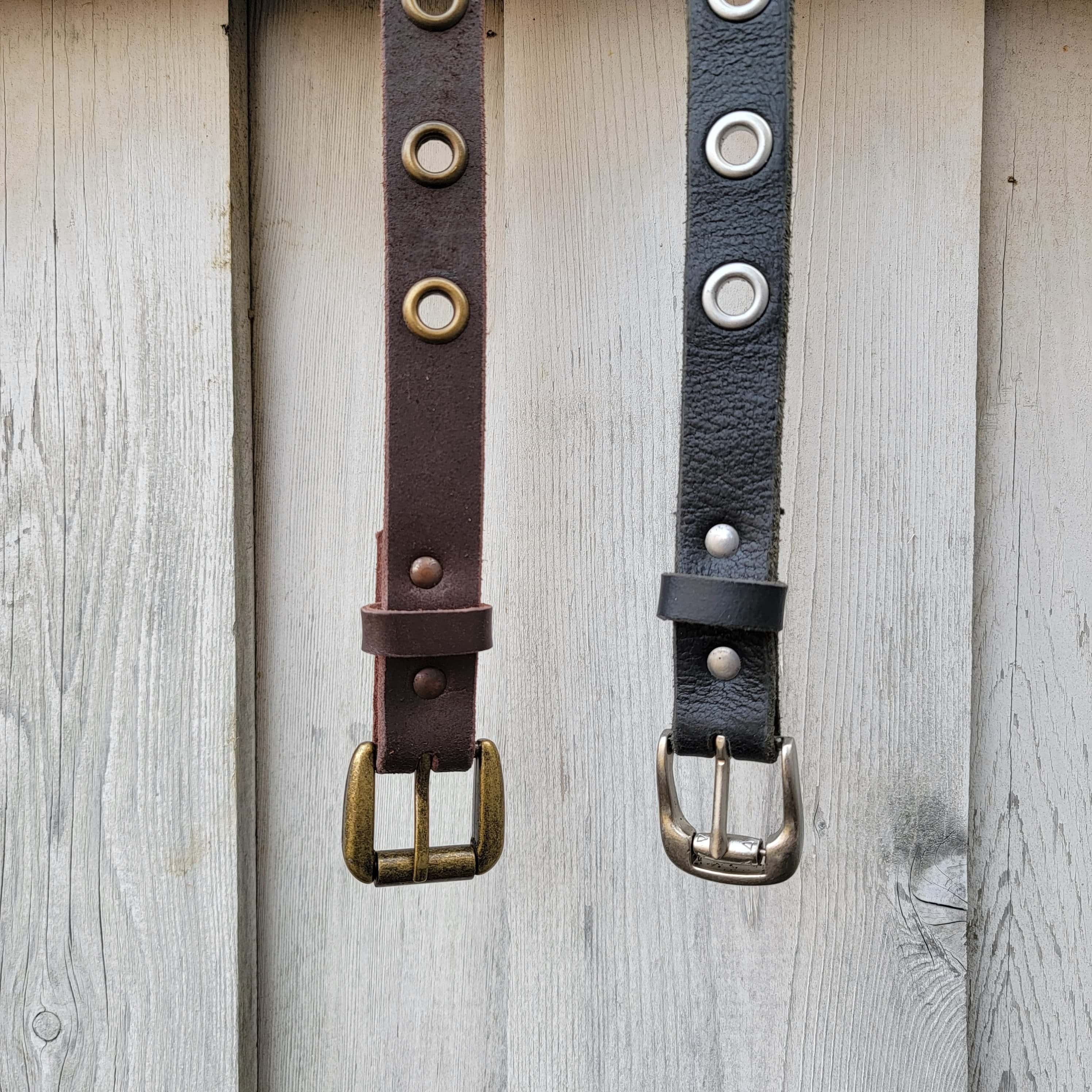 Grommet Belt Women's Black Leather Belt Handmade Full Etsy