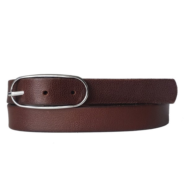 Ceinture pour femme, ceinture en cuir marron, ceinture en cuir pleine fleur de vachette fabriquée au Canada, ceinture taille haute pour femme, cadeau ceinture tendance pour elle