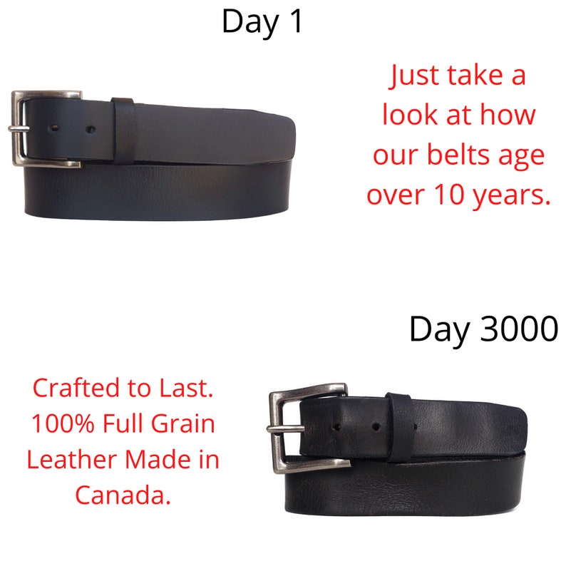 Ceinture double trou, ceinture en cuir homme, ceinture en cuir noir à double broche, ceinture robuste, cadeau pour lui, cadeau pour papa, cadeau pour petit ami image 10