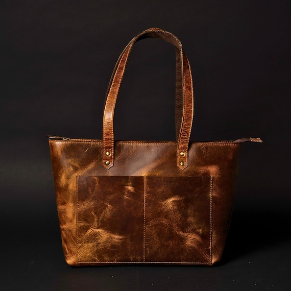 Tan Leather Tote Bag, Women's Leather Tote Bag, Full-Grain Leather Bag, Handbag, Purse, Premium Leather, Gift for Girlfriend, Christmas Gift