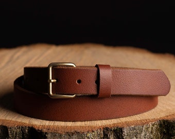 Women's Tan Leather Belt, Full Grain Leather Belt Made in Canada, Waist Belt, Vachetta Leather Belt, High Waisted Belt, Gift for Her