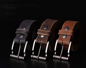 Mens Leather Belt, Premium ITALIAN Leather Belt, Extra Soft Handmade Full Grain Leather Belt, Gift for Him, Gift for Dad, Gift for Boyfriend