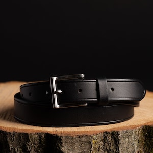 Black Leather Belt | Premium Leather Belt | Made in CANADA | Full Grain Leather Belt, gift for him, gift for dad, gift for boyfriend
