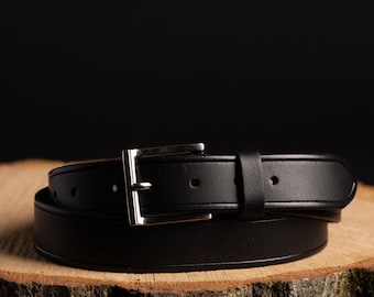 Black Leather Belt | Premium Leather Belt | Made in CANADA | Full Grain Leather Belt, gift for him, gift for dad, gift for boyfriend