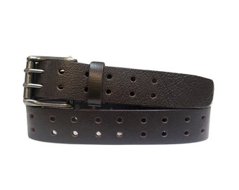 Double Hole Belt Men's Leather Belt 
