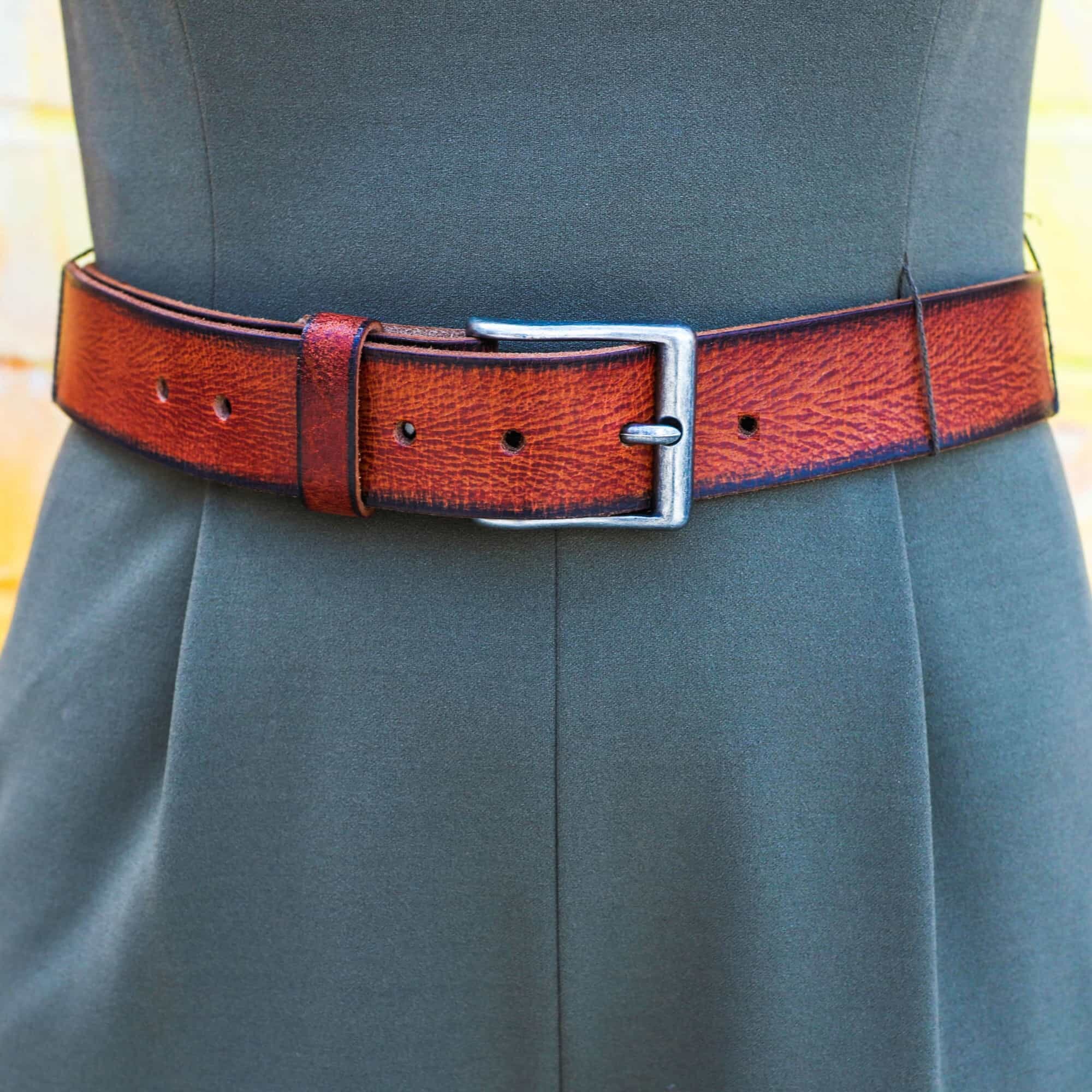 Women's Red Leather Belt Full Grain Leather Belt Made in Etsy