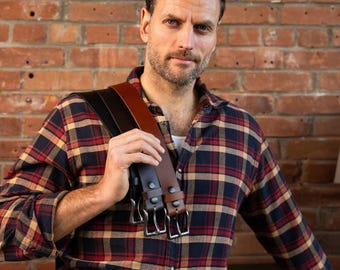 Klassieke leren riem voor heren, gemaakt in Canada, HANDGEMAAKTE 100% VOLNERF leren riem, druksluiting, verwisselbare gesp, cadeau voor mannen
