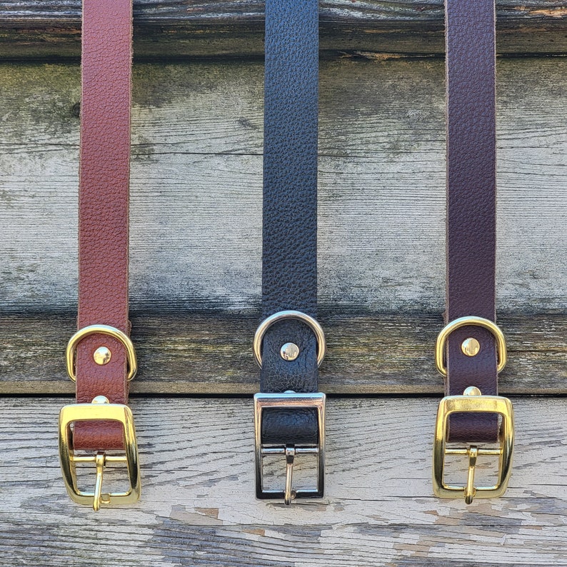 Dog Collars Full Grain Leather Dog Collar Made in Canada Etsy Canada