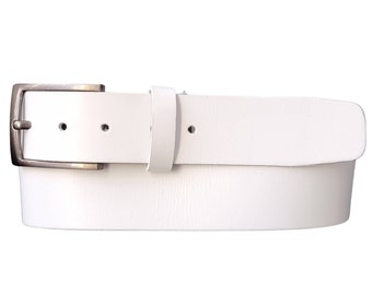 White Leather Belt, Full Grain Leather Belt, Handmade Leather Belt Made in Canada, Golf Belt, Gift For Him, Gift for Dad, Gift for Boyfriend