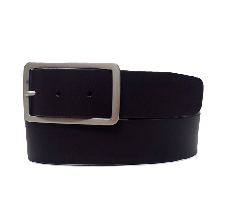 Ceinture habillée noire pour femme, ceinture en cuir à boucle rectangulaire, ceinture en cuir pleine fleur faite main au Canada, cadeau pour elle, cadeau pour petite amie image 3