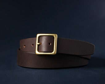 Women's Leather Waist Belt, Tanned/cognac Leather Belt, Belt Made