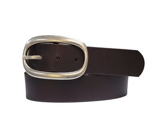 Brown Leather Belt, Women's Belt, Full Grain Leather Belt Made in Canada, Removable/Exchangeable Buckle, Gift for Her, Gift for Girlfriend