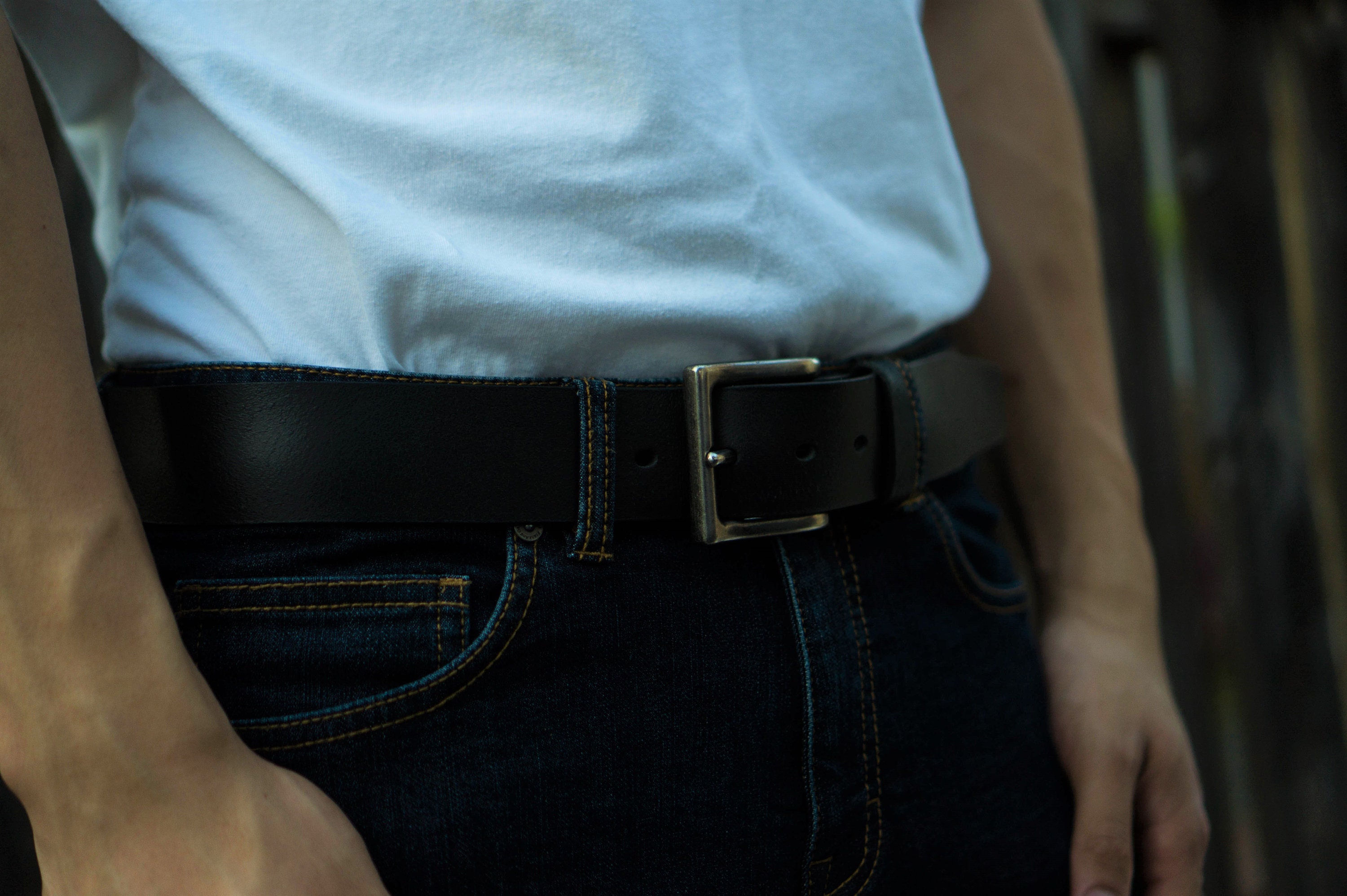 Leather Belt Classic Black Casual HANDCRAFTED 100% FULL GRAIN - Etsy Canada