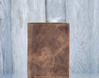 Brown Leather Wallet, Men's Trifold Wallet, Brown Trifold Leather Wallet for Men, Brown Wallet Gift for Him Gift for Dad, Gift for Boyfriend