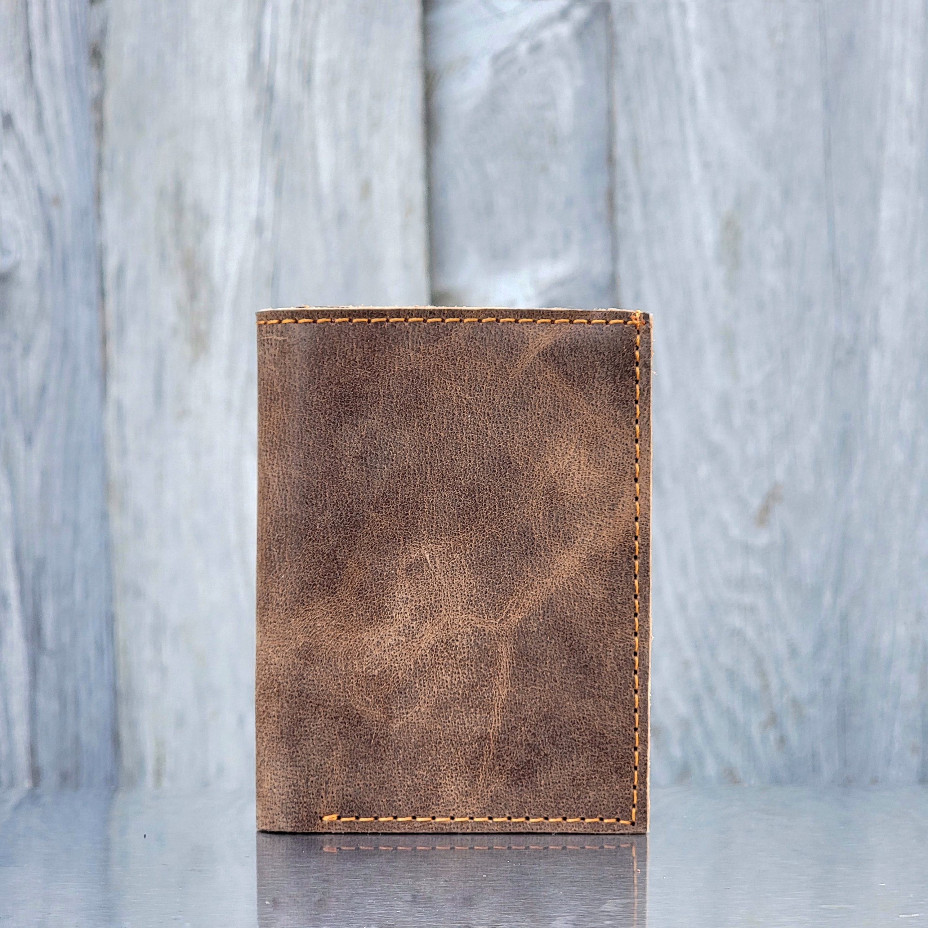 Brown Leather Wallet Men's Trifold Wallet Brown Trifold Etsy