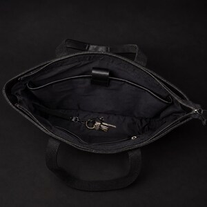 Black Leather Tote Bag, Women's Leather Tote Bag, Full-Grain Leather Bag, Caryall bag, Leather Purse, Premium Leather, Gift for Girlfriend image 4