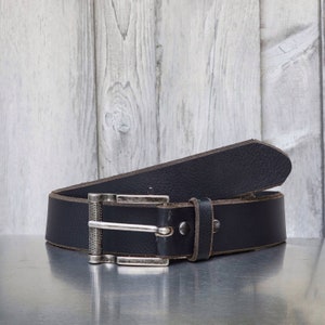 Leather Belt, Premium Italian Leather HANDCRAFTED  100% Full Grain Leather Belt, Black Leather Belt, Gift for Him, Gift for Dad, Boyfriend