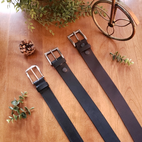 Men's Wide Bridle Leather Belt, Classic Black Extra Wide Men's Wide Bridle Leather Belt, Classic Black Extra Wide