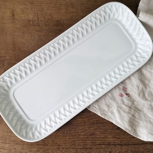 French Vintage White Ceramic Cake Plate