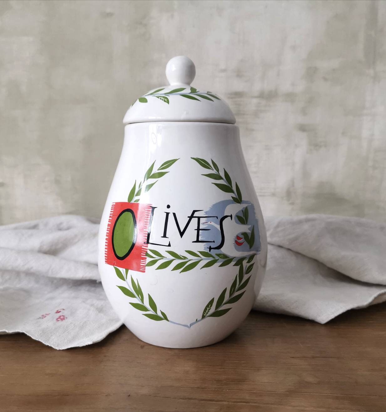 Pot D'olive Vintage Français