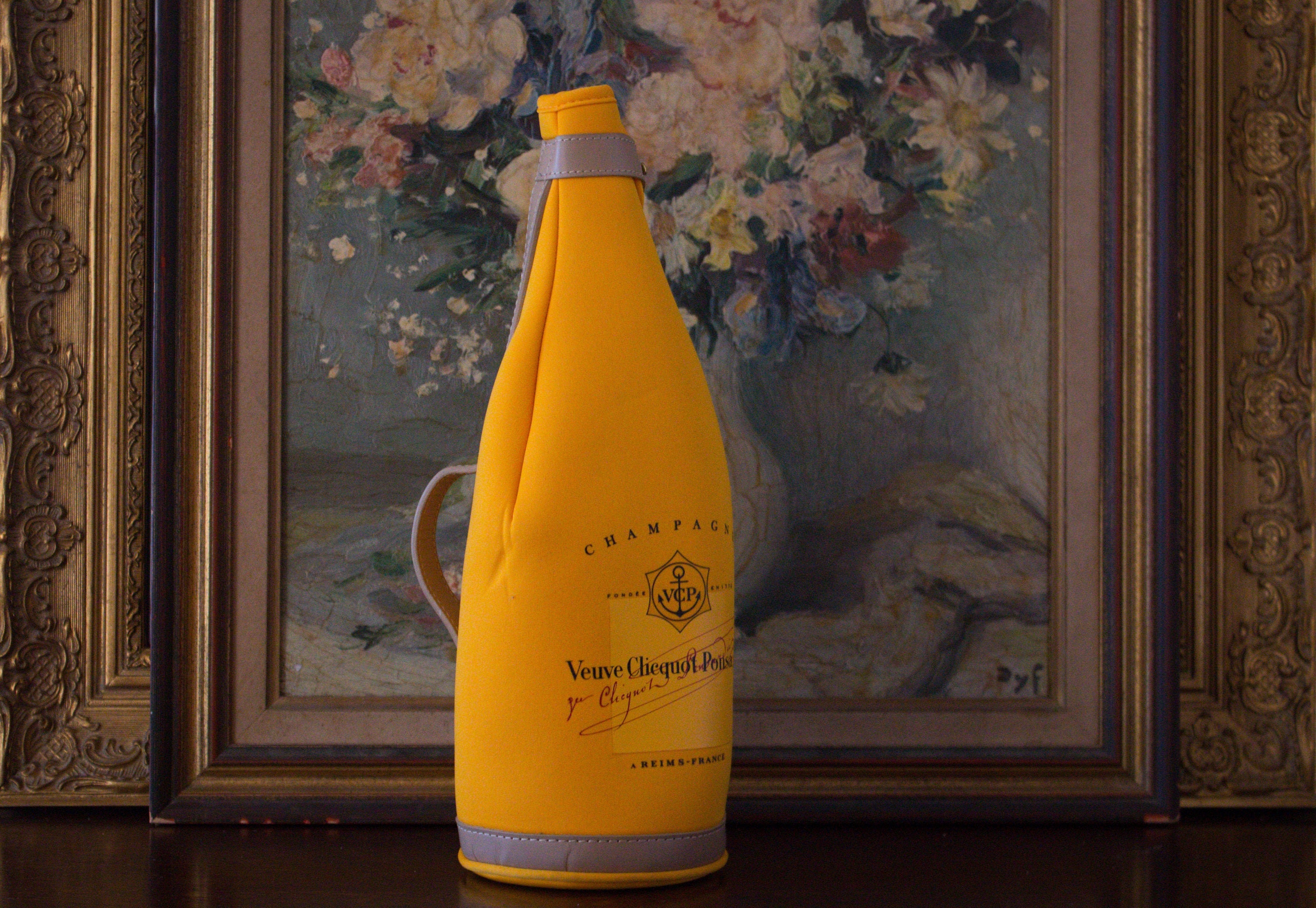Veuve Clicquot Vintage Français Champagne, Xl Leather Cooler Bag Magnum Bottle, Insulated Bag, Bottl