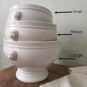 PILLIVUYT ヴィンテージ フランス製 白磁 サービングボウル フランス / ライオンヘッドボウル / 白陶器 サラダボウル / フルーツボウル