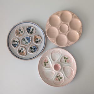 3 French Antique Mismatched Oyster Plate / Sarreguemines Salins MBFA France/ Pink Majolica Shell Plate / Shell Platter / Dish