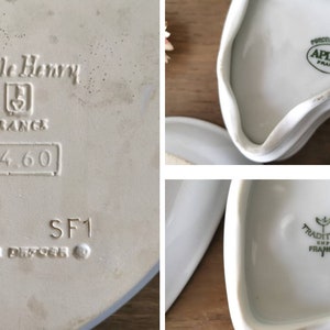 3 Vintage French Hart Shaped Mold / Emile Henry APILCO Limoges White Porcelain Cake Mold / Cake Pan / Baking Mold / Pudding mold image 10