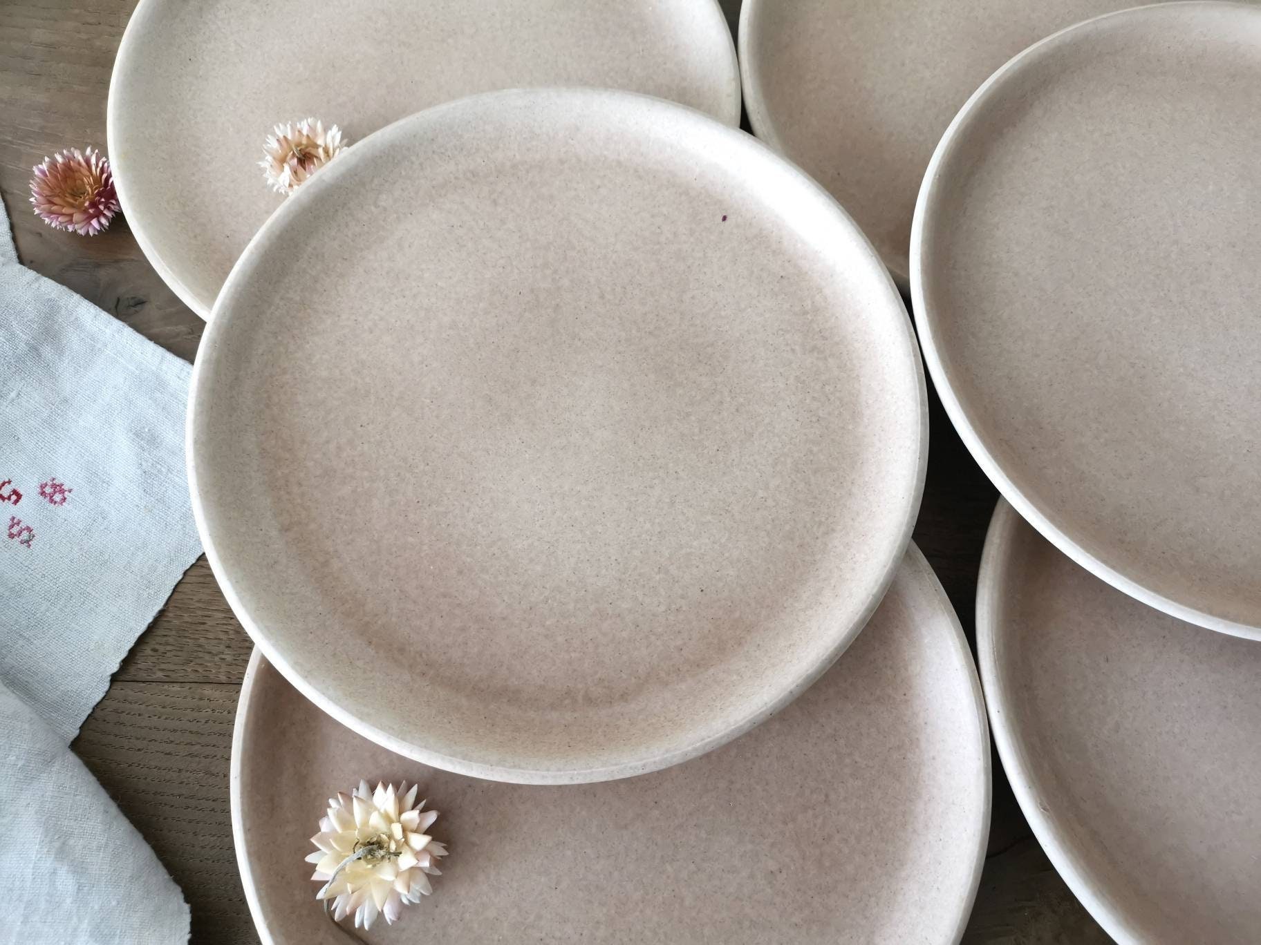 Assiettes Vintage 4 Français/Grès