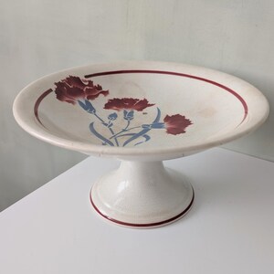 French Antique Cake Stand Stamped OCHIES, Foooted Compote Dish