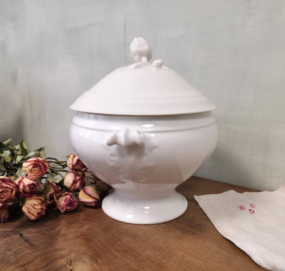 Zuppiera In Ceramica 2000ml Con Coperchio E Cucchiaio - Stile Giapponese, Per Forno E Microonde, Bianca - Foto 6