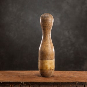 Vintage Wooden Bowling Pin, 1940s - 1950s, Retro Game Room, Vintage house decor, Antique wooden decoration