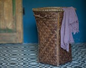 Large Vintage BOHO Rattan basket Storage Laundry basket