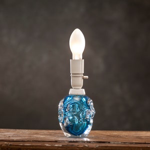 Swedish Glass Hand-Blow lamp by Börne Augustsson for Aseda, Made in Sweden, Organic Table Lamp, Scandinavian Vintage glass art, Unique Decor