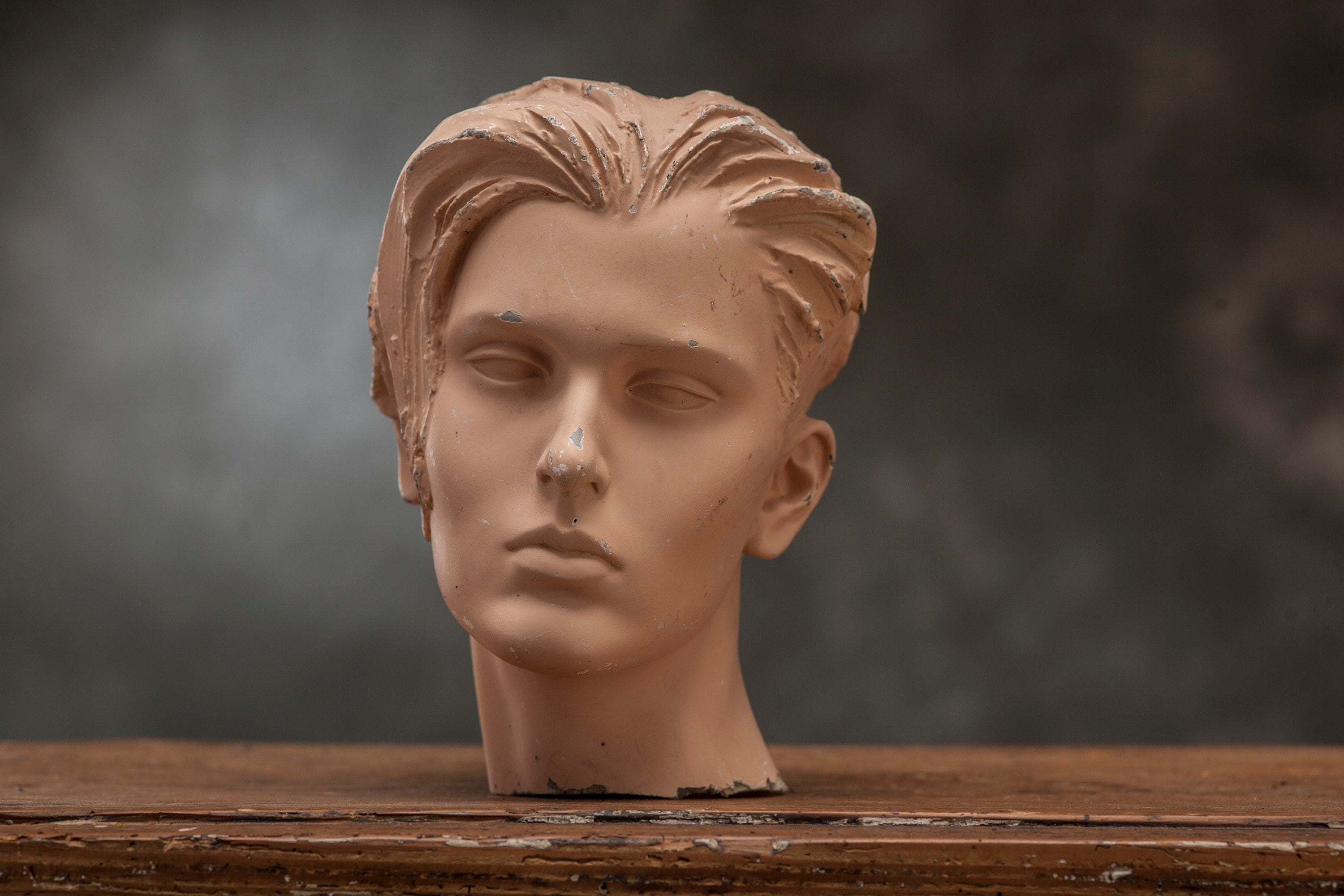 1930's Male Head of Mannequin Man Vintage Design Face Art Deco