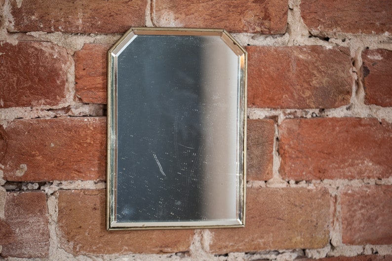 Vintage Wall Mirror from 1950's, Mid Century Bevelled Mirror, Retro Vintage Decoration zdjęcie 7