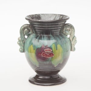 Ceramica tedesca occidentale, Vaso bay, Design tedesco anni &#39;50, Decorazione mid century, Ceramica antica, Vaso verde in ceramica vintage, stile Art Nouveau