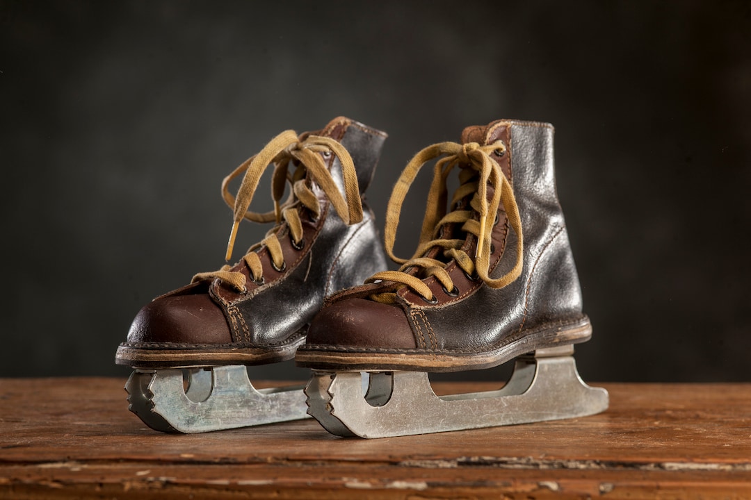 Vintage Children's Ice Skates Leather Skates From 1960s Etsy