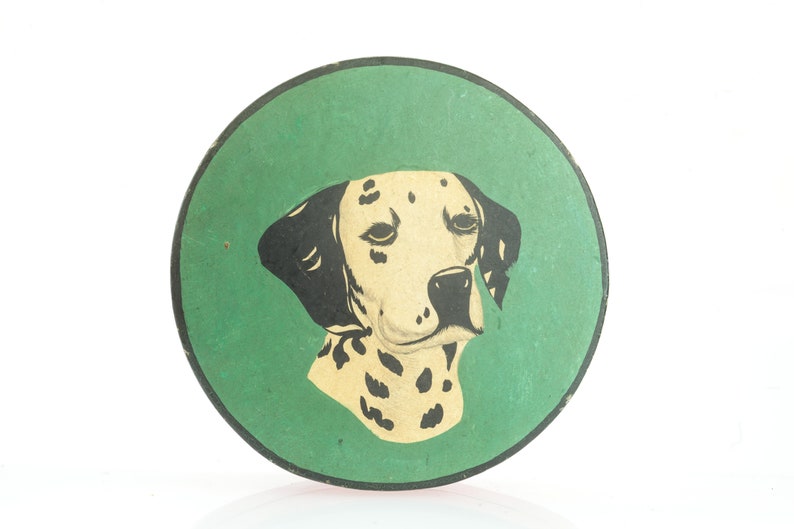 Vintage Paper Mache Box / Lacquered Box / Dalmatian Dog Decor Etsy