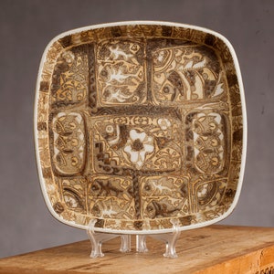 DANISH Royal Copenhagen ceramic Baca dish by Nils Thorsson, 1960s, Mid Century Scandinavian Faience, abstract fish decor