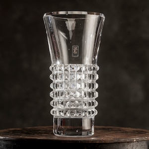 Vintage Skruf Vase, Corona Model, Designed by Bengt Edenfalk in Sweden, 1960s, MCM, Clear Glass Vase, Swedish Art Glass