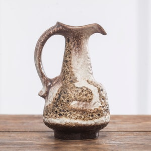 Vintage Ceramic Vase, West German Pottery from 1960s by Dümler & Breiden, Antique Vase, Mid Century Decoration, Fat Lava handled vase